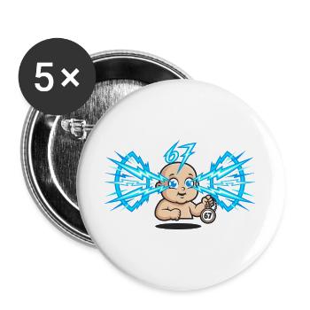 67 Six Seven Memes Funny Internet Trend - Buttons large 2.2''/56 mm (5-pack) - white - Front