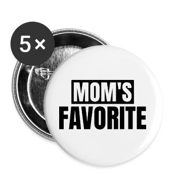 Favorite Child Mom's Darling I'm Mom's Favorite - Buttons large 2.2''/56 mm (5-pack) - white - Front