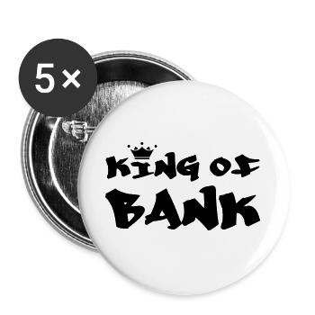 The king of banking - Buttons large 2.2''/56 mm (5-pack) - white - Front
