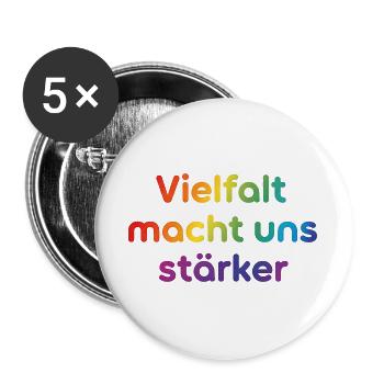 Diversity makes us stronger - Buttons large 2.2''/56 mm (5-pack) - white - Front
