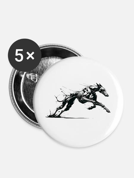 Galgo Ink 01 - Buttons groß 56 mm (5er Pack) - Weiß