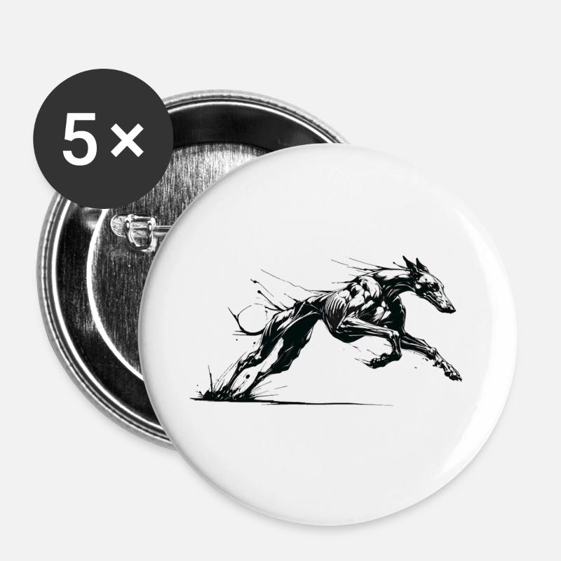 Galgo Ink 01 - Buttons groß 56 mm (5er Pack) - Weiß