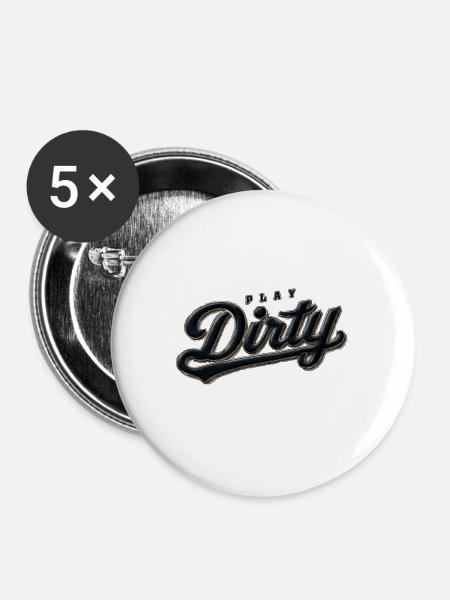 Play Dirty Retro - Buttons groß 56 mm (5er Pack) - Weiß