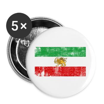 Iran Old Flag Grunge Retro VIntage - Buttons large 2.2''/56 mm (5-pack) - white - Front
