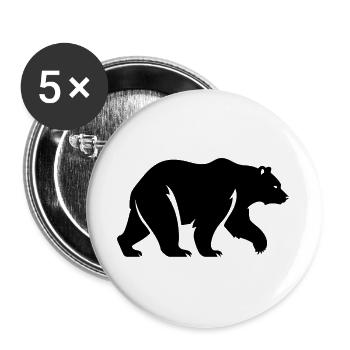 Bear in silhouette, minimalism and serenity - Buttons large 2.2''/56 mm (5-pack) - white - Front