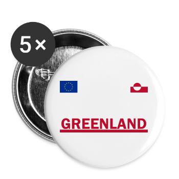 I Stand With Greenland - Buttons large 2.2''/56 mm (5-pack) - white - Front