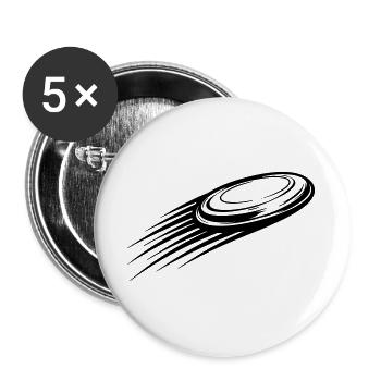Wurfscheibe Bewegung Schwarz Symbol - Buttons groß 56 mm (5er Pack) - Weiß - Vorne