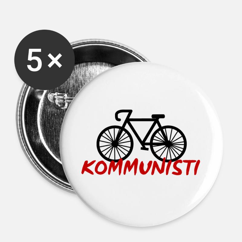 Linke Spur - Buttons groß 56 mm (5er Pack) - Weiß