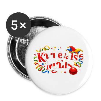 Karnevalsmaus Geschenk - Für Köln Fans - Buttons groß 56 mm (5er Pack) - Weiß - Vorne
