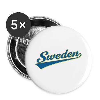 Ich habe mich in Schweden verlaufen und es geliebt – Nordische Reise - Buttons groß 56 mm (5er Pack) - Weiß - Vorne