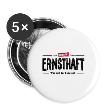 Wirklich Ernsthaft Vintage Shirt - Buttons groß 56 mm (5er Pack) - Weiß - Vorne
