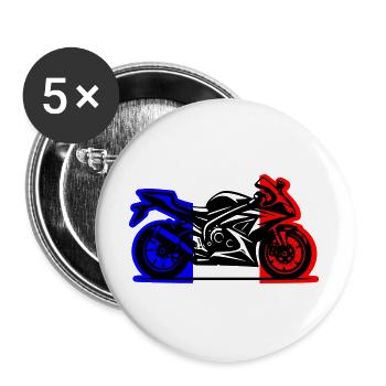 Motorcycle France 2026 - Buttons large 2.2''/56 mm (5-pack) - white - Front