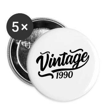 1990 Born in 1990, 56th birthday - Buttons large 2.2''/56 mm (5-pack) - white - Front