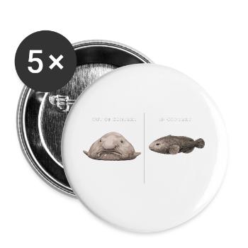 Blobfish Out Of Context vs In Context Comparison - Buttons large 2.2''/56 mm (5-pack) - white - Front