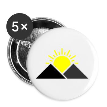 Sonne Berge Landschaft - Buttons groß 56 mm (5er Pack) - Weiß - Vorne