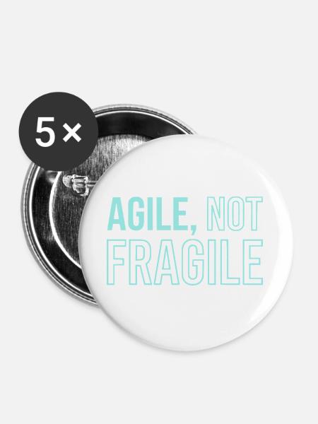 Agile Development, Scrum Coach Shirt - Buttons groß 56 mm (5er Pack) - Weiß