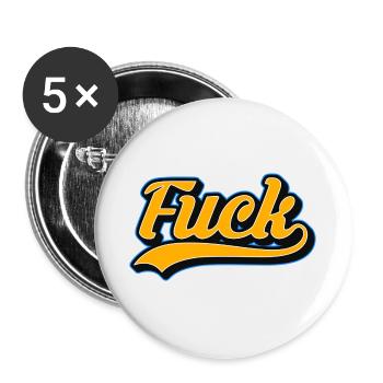 Écriture rétro en F - Lot de 5 grands badges (56 mm) - blanc - Devant