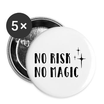 No Risk – No Magic - Buttons large 2.2''/56 mm (5-pack) - white - Front