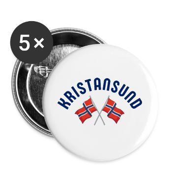 Kristiansund Norway Flags Emblem - Buttons large 2.2''/56 mm (5-pack) - white - Front