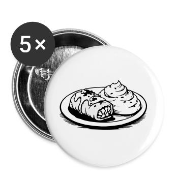 Wrap de chou Golubzi avec purée de pommes de terre - Lot de 5 grands badges (56 mm) - blanc - Devant