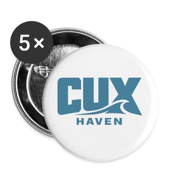 Cux Haven Coastal Wave for Cuxhaven Fans - Buttons large 2.2''/56 mm (5-pack) - white - Front