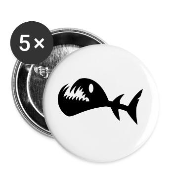 Battle Swimmer Fish - Buttons large 2.2''/56 mm (5-pack) - white - Front