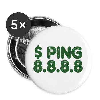 Retro Ping Glyphs in Green - Buttons large 2.2''/56 mm (5-pack) - white - Front