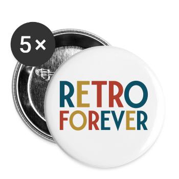Retro forever - Buttons large 2.2''/56 mm (5-pack) - white - Front