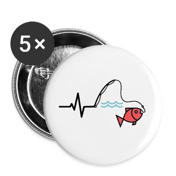 Pulse Fishing Rod Fish Colored - Buttons large 2.2''/56 mm (5-pack) - white - Front