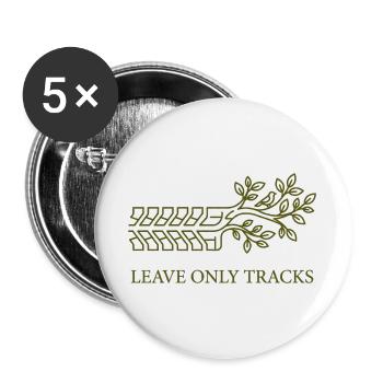 Leave Only Tracks Tree Tire Tread Art - Buttons large 2.2''/56 mm (5-pack) - white - Front