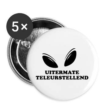 Uitermate teleurstellend black edition - Buttons large 2.2''/56 mm (5-pack) - white - Front