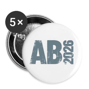 Abi 2026 - Abitur - Geschenk | minimal Design - Buttons groß 56 mm (5er Pack) - Weiß - Vorne