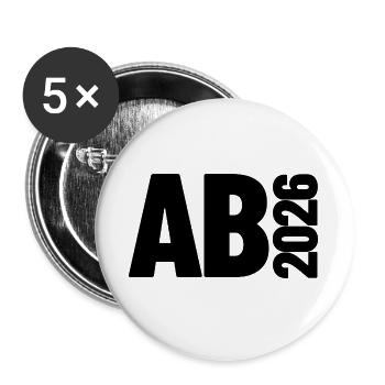 Abi 2026 - Abitur - Geschenk | minimal Design - Buttons groß 56 mm (5er Pack) - Weiß - Vorne