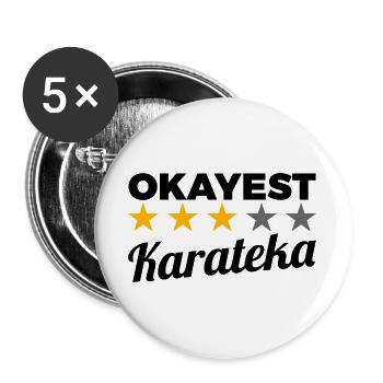 Lustiger Karateka - Buttons groß 56 mm (5er Pack) - Weiß - Vorne