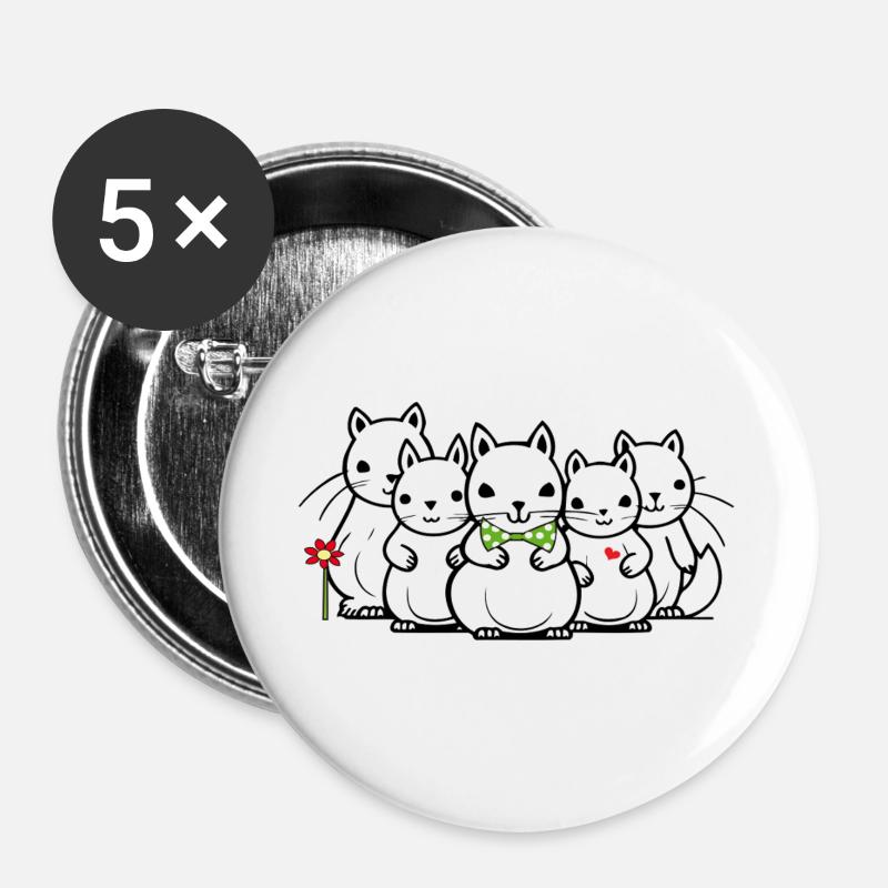 small hamsters - Buttons large 2.2''/56 mm (5-pack) - white