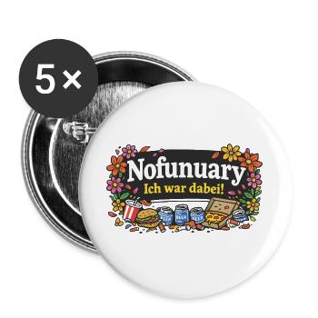 Nofunuary - Buttons groß 56 mm (5er Pack) - Weiß - Vorne