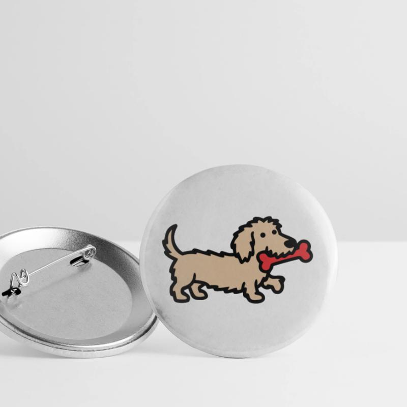 Dessin dessiné Terrier Doodle Bone Lot de 5 grands badges (56 mm)