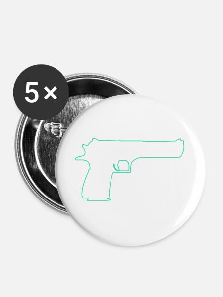 waffe - Buttons groß 56 mm (5er Pack) - Weiß