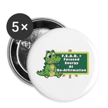 Crock: FEAR = Focused Energy At Re-Affirmation - Buttons large 2.2''/56 mm (5-pack) - white - Front