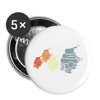 Dessin vintage en ruche - Lot de 5 grands badges (56 mm) - blanc - Devant
