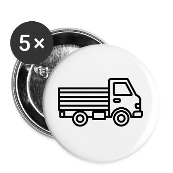 Lkw - Buttons groß 56 mm (5er Pack) - Weiß - Vorne