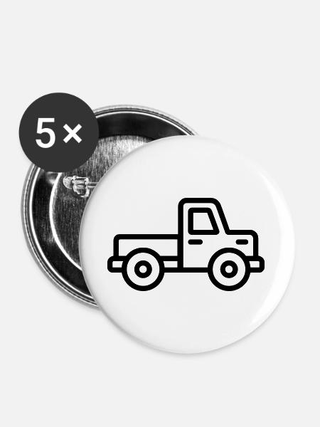 Lkw - Buttons groß 56 mm (5er Pack) - Weiß