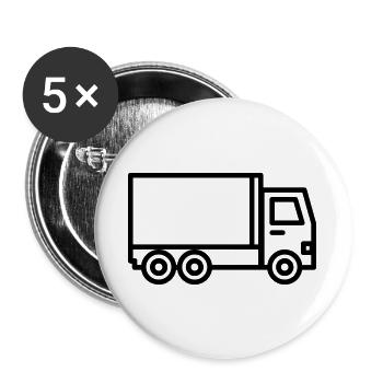 Lkw - Buttons groß 56 mm (5er Pack) - Weiß - Vorne