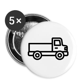 Lkw - Buttons groß 56 mm (5er Pack) - Weiß - Vorne