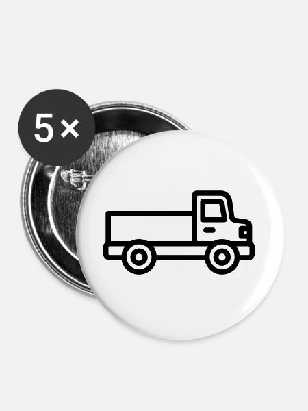Lkw - Buttons groß 56 mm (5er Pack) - Weiß