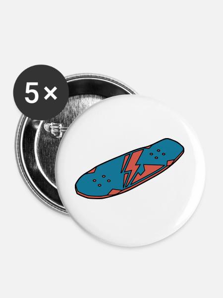 Skateboard Deck Urban Street - Buttons groß 56 mm (5er Pack) - Weiß