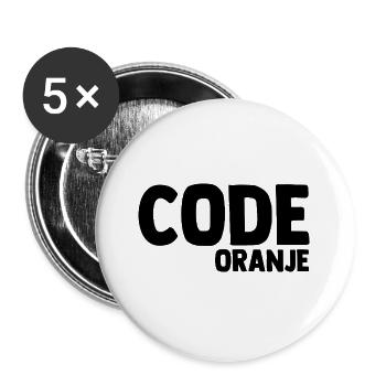 Code Oranje - Pays-Bas - Niederlande - Lot de 5 grands badges (56 mm) - blanc - Devant