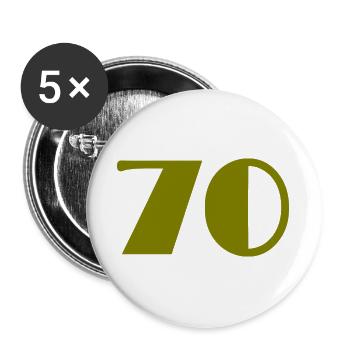 70. 70 YEARS. 70th ANNIVERSARY. 70 YEARS ANNIVERSARY. - Buttons large 2.2''/56 mm (5-pack) - white - Front