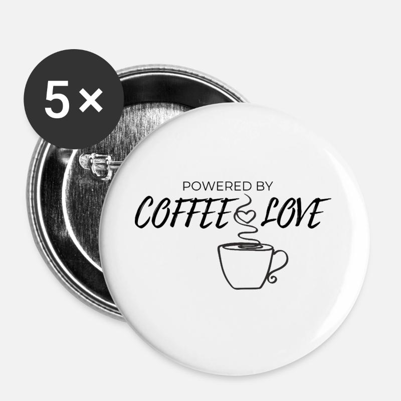 HerzDampf Mug Art - Buttons large 2.2''/56 mm (5-pack) - white