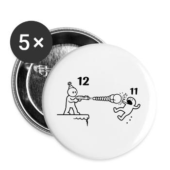 12th Birthday Party 12 Birthday Boy Gift - Buttons groß 56 mm (5er Pack) - Weiß - Vorne